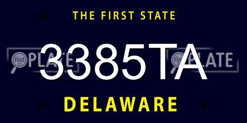 3385TA Delaware License Plate