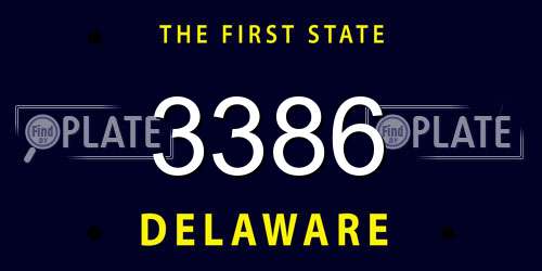 3386 Delaware License Plate