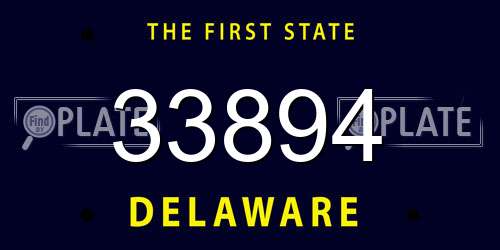 33894 Delaware License Plate