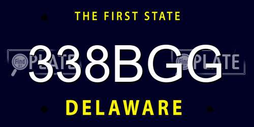 338BGG Delaware License Plate