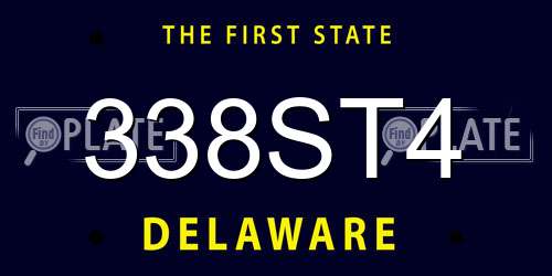 338ST4 Delaware License Plate