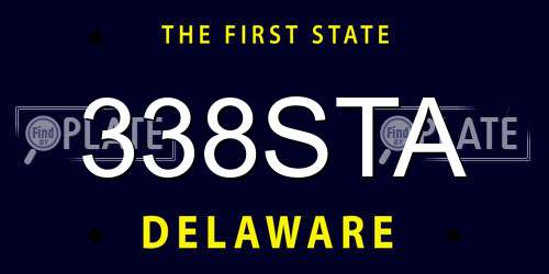 338STA Delaware License Plate
