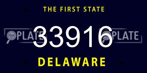 33916 Delaware License Plate