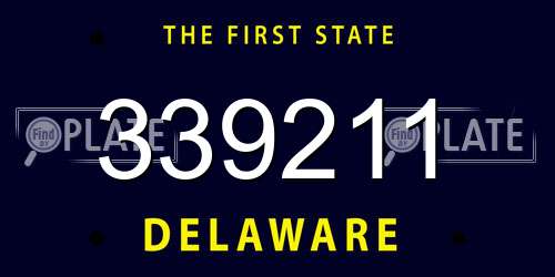 339211 Delaware License Plate