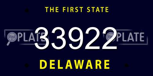 33922 Delaware License Plate