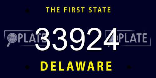 33924 Delaware License Plate