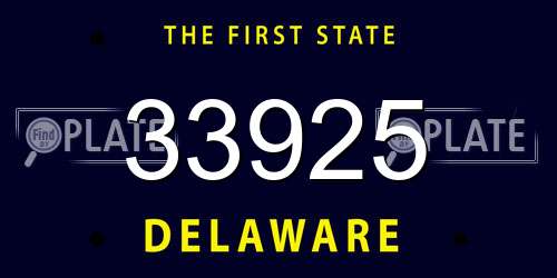 33925 Delaware License Plate