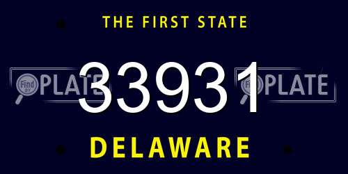 33931 Delaware License Plate