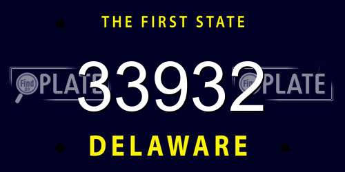 33932 Delaware License Plate
