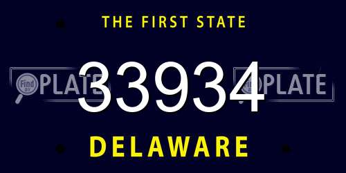 33934 Delaware License Plate