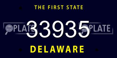 33935 Delaware License Plate