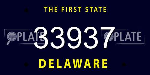 33937 Delaware License Plate