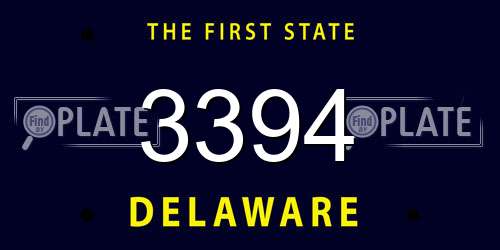 3394 Delaware License Plate
