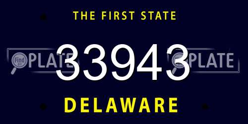 33943 Delaware License Plate