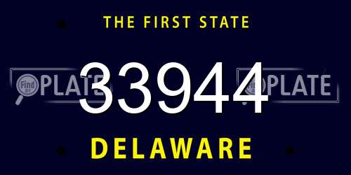 33944 Delaware License Plate