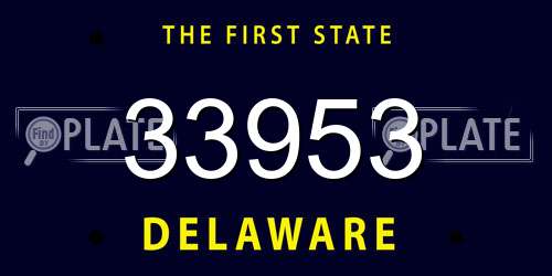 33953 Delaware License Plate
