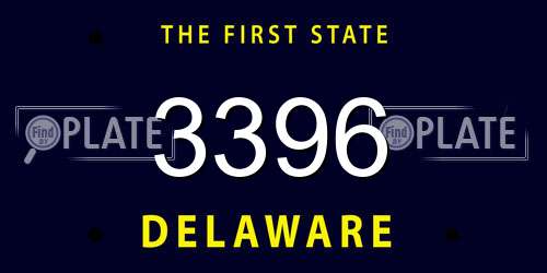 3396 Delaware License Plate