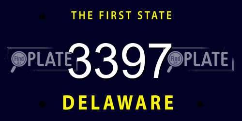 3397 Delaware License Plate