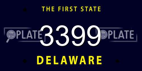 3399 Delaware License Plate