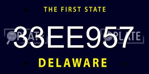 33EE957 Delaware License Plate