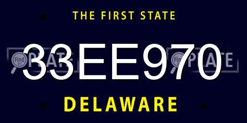 33EE970 Delaware License Plate