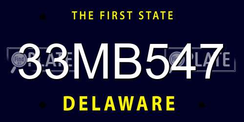 33MB547 Delaware License Plate