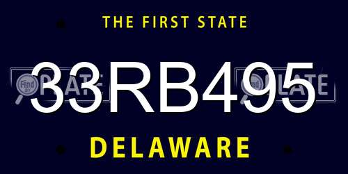 33RB495 Delaware License Plate