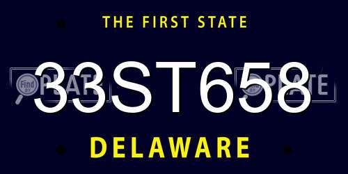 33ST658 Delaware License Plate