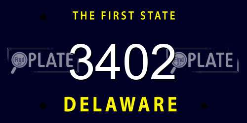3402 Delaware License Plate