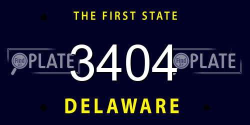 3404 Delaware License Plate