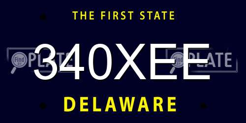 340XEE Delaware License Plate