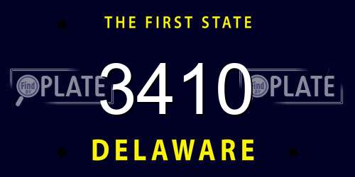 3410 Delaware License Plate