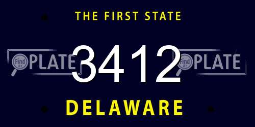 3412 Delaware License Plate
