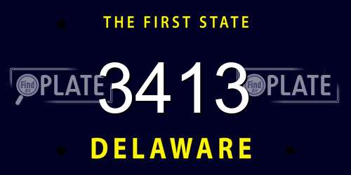 3413 Delaware License Plate