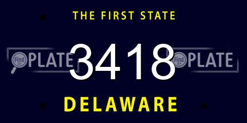 3418 Delaware License Plate