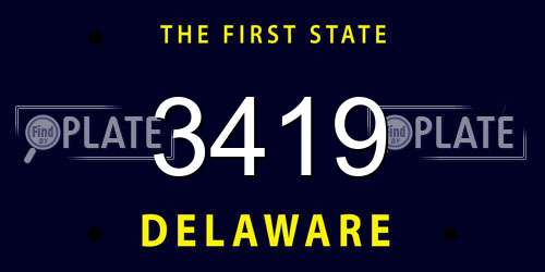 3419 Delaware License Plate