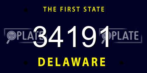 34191 Delaware License Plate