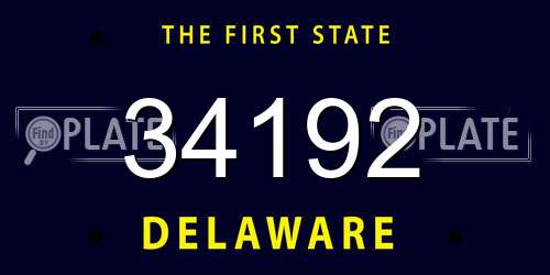 34192 Delaware License Plate