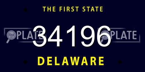 34196 Delaware License Plate