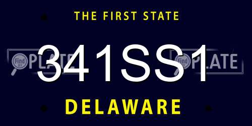 341SS1 Delaware License Plate