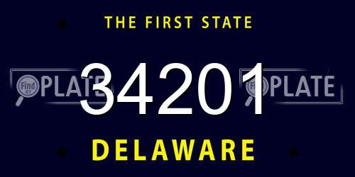 34201 Delaware License Plate
