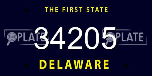 34205 Delaware License Plate