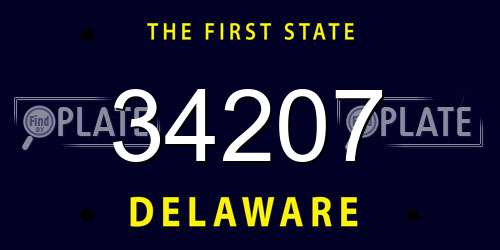 34207 Delaware License Plate