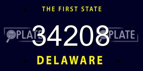 34208 Delaware License Plate