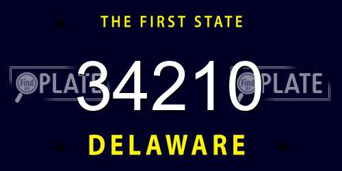 34210 Delaware License Plate