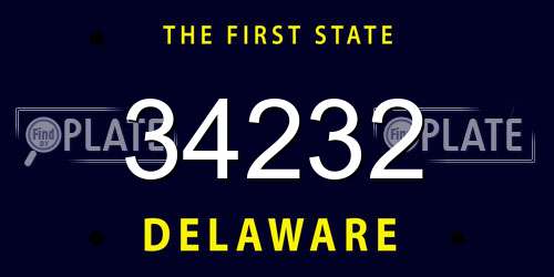 34232 Delaware License Plate