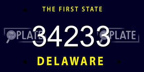 34233 Delaware License Plate