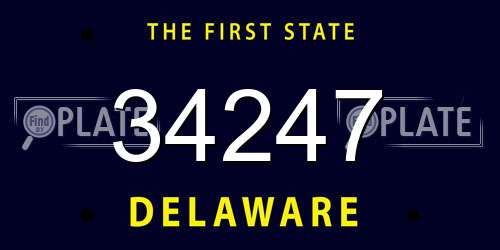 34247 Delaware License Plate