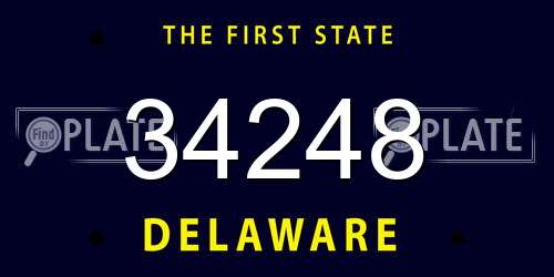 34248 Delaware License Plate