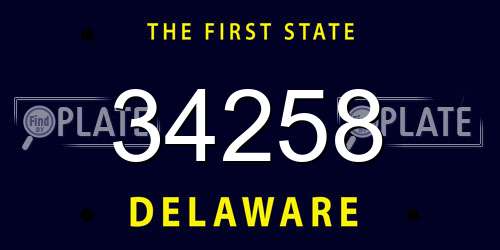 34258 Delaware License Plate